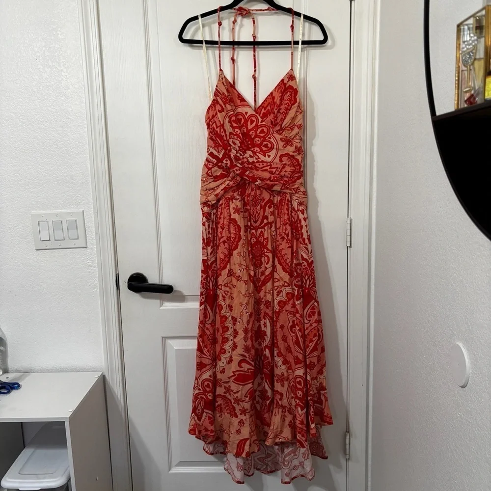 FARM Rio Jaipur Crossover Linen Blend maxi sun dress size xs